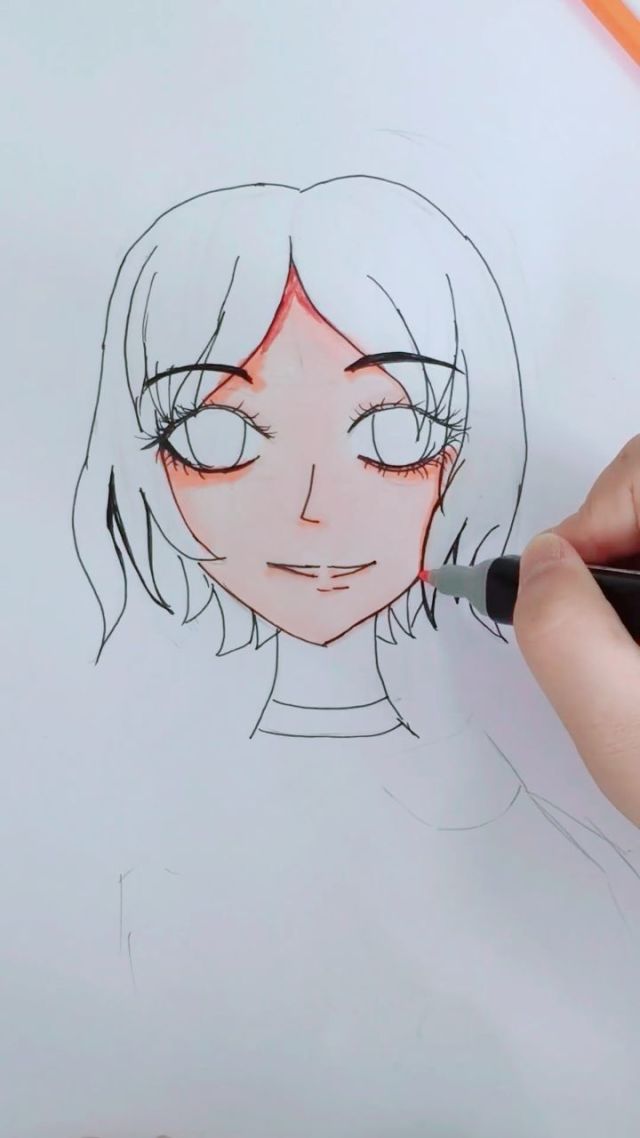 今天来画一个简单的动漫人物上色过程